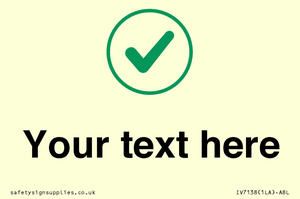 Custom plain background, green tick in circle sign